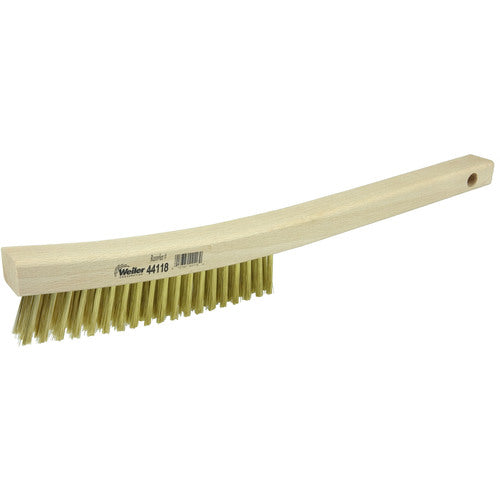 Plater's Brush, Brass Fill, 3 × 19 Rows, Curved Handle - All Tool & Supply