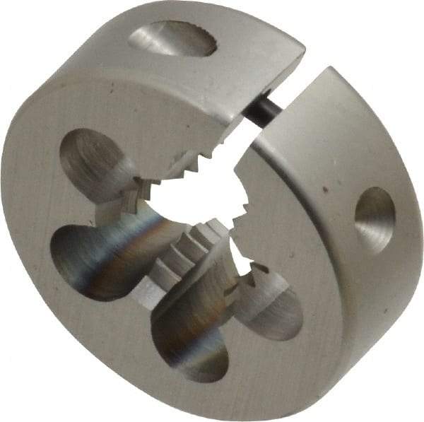 OSG - M10x1.50 Thread, 1" Outside Diam High Speed Steel Round Die - 3/8" Thick, Right Hand Thread, Series 135, Adjustable - Exact Industrial Supply