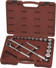 Paramount - 17 Piece 1/2" Drive Chrome Finish Socket Set - 6 Points, 3/8" to 1-1/4" Range, Inch Measurement Standard - All Tool & Supply