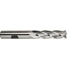 3/4 Dia. x 5-1/4 Overall Length 4-Flute Square End High Speed Steel SE End Mill-Round Shank-Center Cutting -TiN - All Tool & Supply