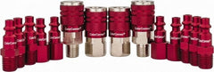 Legacy - 14 Piece 1/4" Body 1/4 NPT 300 psi Steel/Aluminum Industrial Pneumatic Coupling Plug Set - All Tool & Supply