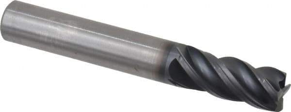 Kennametal - 4 Flute Solid Carbide Roughing & Finishing Corner Chamfer End Mill - AlTiN Finish, Straight Shank, 38° Helix, Centercutting - All Tool & Supply