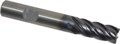 Kennametal - 12mm, 5 Flute, Solid Carbide, 0.75mm Corner Radius End Mill - 83mm OAL, 26mm LOC - All Tool & Supply