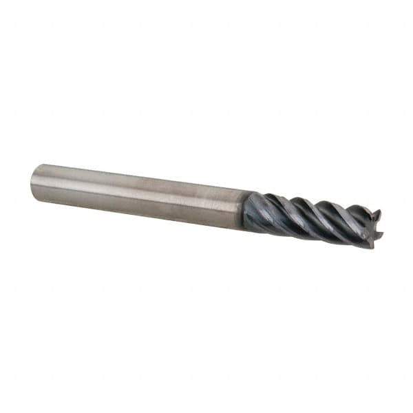 Kennametal - 1/4", 5 Flute, Solid Carbide, 0.015" Corner Radius End Mill - 2-1/2" OAL, 3/4" LOC - All Tool & Supply