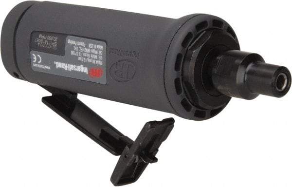 Ingersoll-Rand - 1/4" Collet, Straight Handle, Angle Air Die Grinder - 20,000 RPM, Dual Capable Exhaust, 19 CFM, 0.4 hp, 1/4 NPT - All Tool & Supply