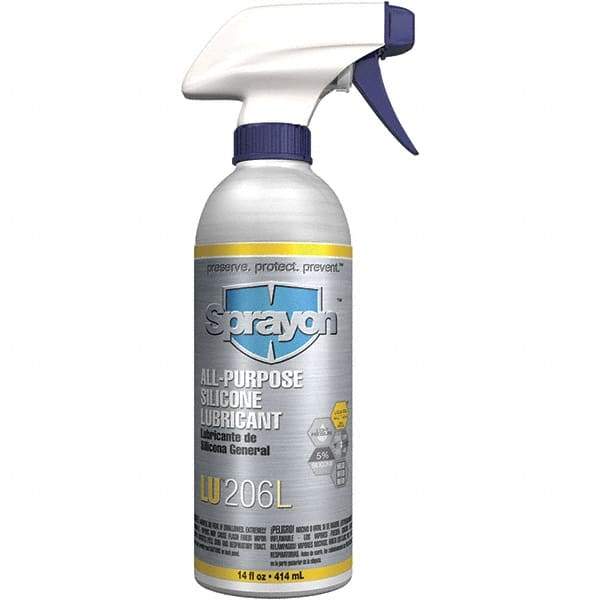 Sprayon - 14 oz Trigger Spray Can Silicone Lubricant - Clear, -50°F to 375°F - All Tool & Supply