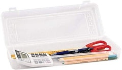 Innovative Storage Designs - 1 Compartment, 13-3/8 Inch Wide x 5-5/8 Inch Deep x 2-1/2 Inch High, Pencil Holder - Polypropylene, Clear - All Tool & Supply