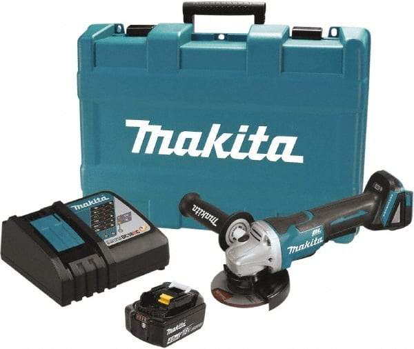 Makita - 4-1/2" Wheel Diam, 8,500 RPM, Cordless Cutoff & Cutoff-Grinder Tool - Straight Handle, Battery Included - All Tool & Supply