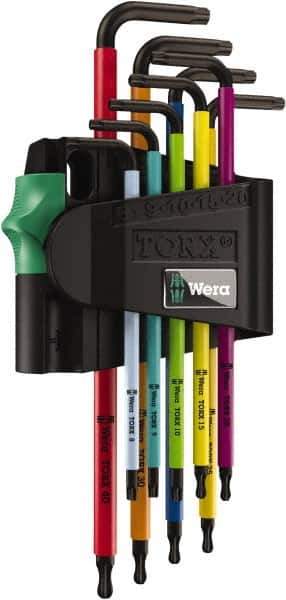 Wera - 9 Piece T8 to T30 Color Coded Torx Key Set - All Tool & Supply