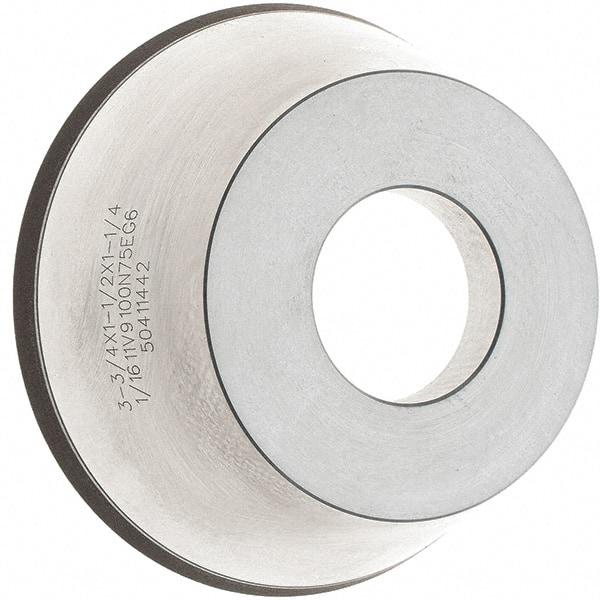 Tru-Maxx - 95mm Diam, 1-1/4" Hole Size, 1" Overall Thickness, 100 Grit, Type 11V9, Tool & Cutter Grinding Wheel - Fine Grade, CBN - All Tool & Supply