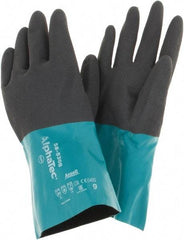 Ansell - Size 9, 12" Long, 13 mil Thick, Chemical Resistant Gloves - Green/Gray - All Tool & Supply