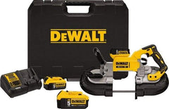 DeWALT - 20 Volt, 490 SFPM Cordless Portable Bandsaw - 5" (Round) & 5 x 5" (Rectangle) Cutting Capacity, Lithium-Ion Battery Included - All Tool & Supply