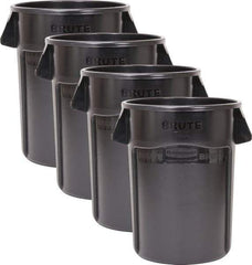 Rubbermaid - 44 Gal Gray Round (4) 44 Gal Brute Utility Containers - Polyethylene, 31-1/2" High - All Tool & Supply