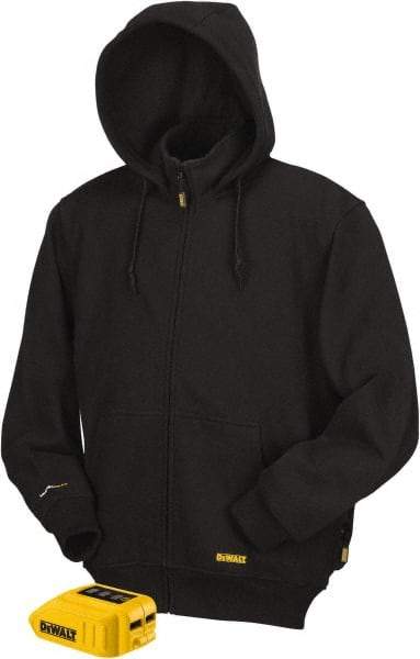 DeWALT - Size M Heated & Cold Weather Jacket - Black, Cotton & Polyester, Zipper Closure - All Tool & Supply