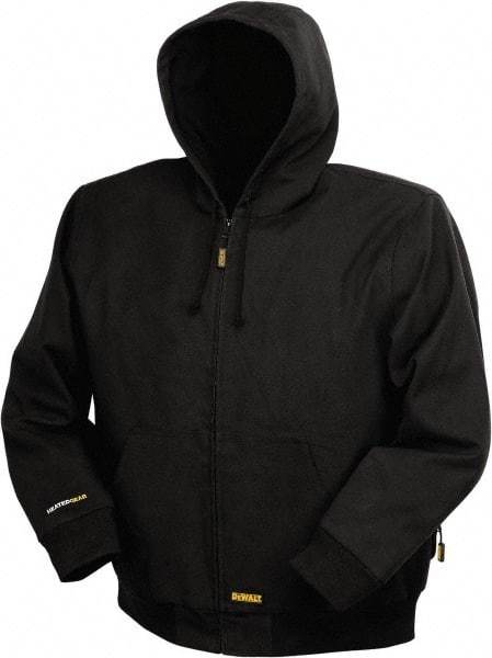 DeWALT - Size M Heated & Cold Weather Jacket - Black, Cotton, Zipper Closure, 46" Chest - All Tool & Supply