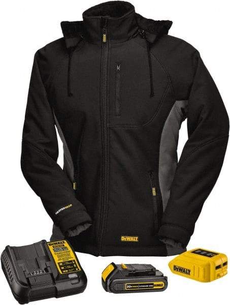 DeWALT - Size 3XL Heated & Cold Weather Jacket - Black, Polyester, Zipper Closure, 46" Chest - All Tool & Supply