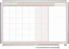 MasterVision - 36" High x 48" Wide Painted Metal Magnetic Dry Erase Calendar - Steel, 50.2" Deep, Includes Mounting Kit - All Tool & Supply