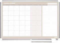 MasterVision - 24" High x 36" Wide Painted Metal Magnetic Dry Erase Calendar - Steel, 42.32" Deep, Includes Mounting Kit - All Tool & Supply