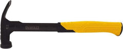 DeWALT - 12 oz Head, Straight Nail Hammer - 12" OAL, Steel Head, 2" Face Diam, Smooth Face, Steel Handle with Grip - All Tool & Supply