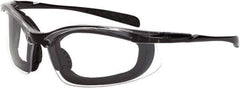 CrossFire - Clear Lenses, Framed Safety Glasses - Anti-Fog, Crystal Black Frame, Size Universal, Wrap Around - All Tool & Supply