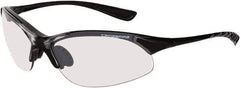 CrossFire - Indoor/Outdoor Lenses, Framed Safety Glasses - Scratch Resistant, Crystal Black Frame, Size Universal, Wrap Around - All Tool & Supply