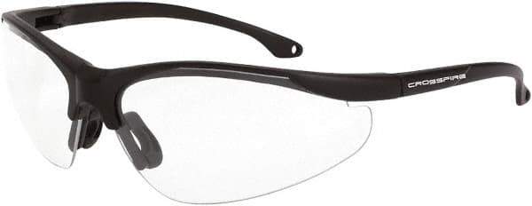 CrossFire - Smoke Lenses, Framed Safety Glasses - Scratch Resistant, Matte Black Frame, Size Universal, Wrap Around - All Tool & Supply