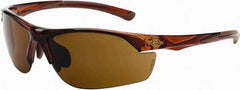 CrossFire - Super Dark Brown Lenses, Framed Safety Glasses - Scratch Resistant, Crystal Brown Frame, Size Universal, Wrap Around - All Tool & Supply