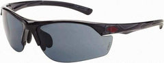 CrossFire - Blue Mirror Lenses, Framed Safety Glasses - Scratch Resistant, White Frame, Size Universal, Wrap Around - All Tool & Supply