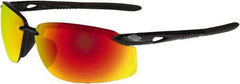 CrossFire - Fire Mirror Lenses, Framed Safety Glasses - Scratch Resistant, Black Frame, Size Universal, Wrap Around - All Tool & Supply