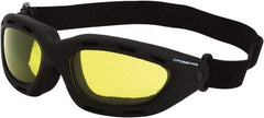 CrossFire - Yellow Lenses, Framed Safety Glasses - Anti-Fog, Black Frame, Size Universal, Wrap Around - All Tool & Supply