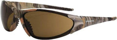 CrossFire - Brown Lenses, Framed Safety Glasses - Scratch Resistant, Brown Camouflage Frame, Size Universal, Wrap Around - All Tool & Supply