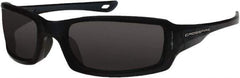 CrossFire - Smoke Lenses, Framed Safety Glasses - Scratch Resistant, Crystal Black Frame, Size Universal, Wrap Around - All Tool & Supply