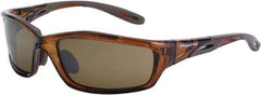 CrossFire - Brown Mirror Lenses, Framed Safety Glasses - Scratch Resistant, Brown Frame, Size Universal, Wrap Around - All Tool & Supply