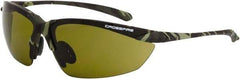 CrossFire - Green Lenses, Framed Safety Glasses - Scratch Resistant, Green Camouflage Frame, Size Universal, Wrap Around - All Tool & Supply