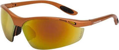 CrossFire - Red Mirror Lenses, Framed Safety Glasses - Scratch Resistant, Copper Frame, Size Universal, Wrap Around - All Tool & Supply