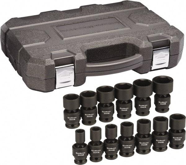 GearWrench - 13 Piece 1/2" Drive Universal Standard Impact Socket Set - 6 Points, 1/2 to 1-1/4", Inch Measurement Standard - All Tool & Supply