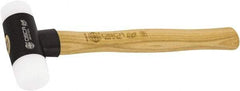 Osca - 13 oz Head 2" Face Diam Aluminum Soft Face Dead Blow Hammer with Tips - 12-39/64" OAL, Hickory Handle - All Tool & Supply