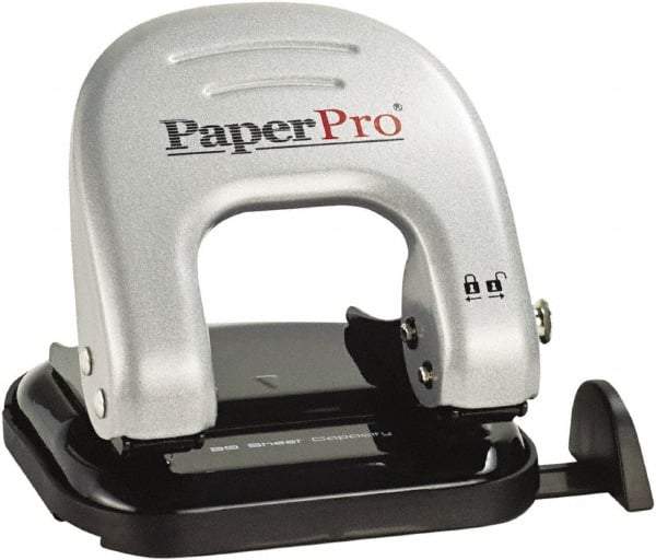 PaperPro - Paper Punches Type: 20 Sheet Manual Two Hole Punch Color: Black/Silver - All Tool & Supply