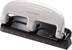 PaperPro - Paper Punches Type: 20 Sheet Manual Three Hole Punch Color: Black/Silver - All Tool & Supply