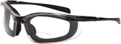 CrossFire - +1.5, Smoke Gray Lenses, Scratch Resistant, Framed Magnifying Safety Glasses - UV Protection, Black Frame - All Tool & Supply