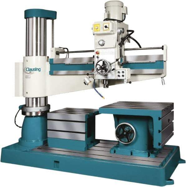 Clausing - 49.21" Swing, Geared Head Radial Arm Drill Press - 12 Speed, 5 hp, Three Phase - All Tool & Supply