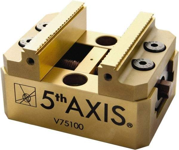 5th Axis - 3" Jaw Width, 56mm High x 4" Long x 3" Wide Vise - For Use with 5 Axis Workholding Systems - All Tool & Supply