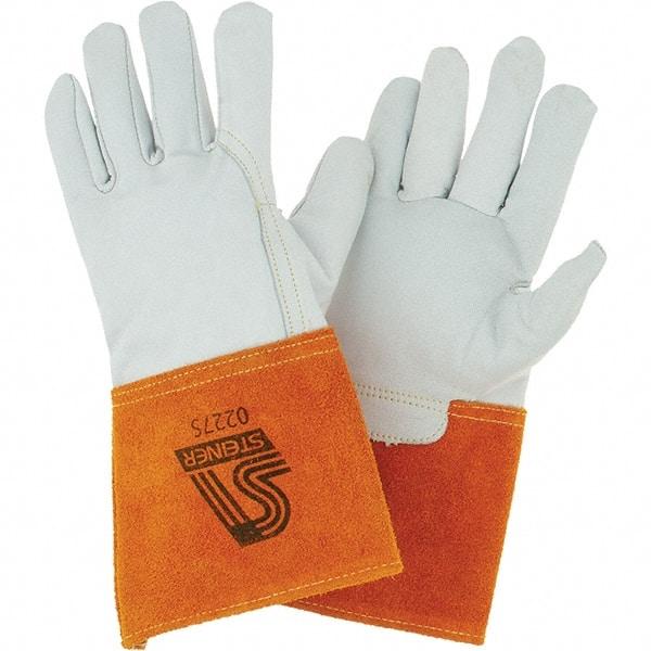 Steiner - Size S Unlined Goatskin Welding Glove - Gauntlet Cuff, Wing Thumb, For TIG - All Tool & Supply