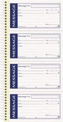 Adams Business Forms - 200 Sheet, 11 x 5-1/4", Call Book - Blue & White - All Tool & Supply