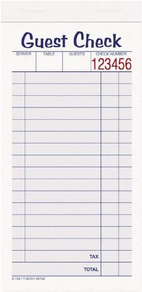 Adams Business Forms - 50 Sheet, 6-7/8 x 3-3/8", Guest Book - White & Canary - All Tool & Supply