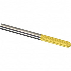 Made in USA - 1/8" Cut Diam, 1/4" Shank Diam, Carbide Diamond Cut Cylinder Burr with Radius - All Tool & Supply