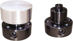 Mitee-Bite - 0.71 to 2.09" Expansion Diam, 4,000 Lb Holding Force, M25 Mounting Screw, M12 Center Screw, Steel ID Expansion Clamps - 2.09" Flange Diam, 3/4" Flange Thickness, 1" Mount Hole Diam, 6 Mount Holes, 1.748" Overall Height, 49 Ft/Lb Torque - All Tool & Supply