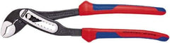 Knipex - 7-1/4" OAL, 1-1/2" Max Capacity, 9 Position Water Pump Tongue & Groove Pliers - V-Jaws, Comfort Grip Handles - All Tool & Supply