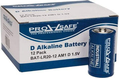 PRO-SAFE - Size D, Alkaline, Standard Battery - 1.5 Volts, Flat Terminal, LR20 - All Tool & Supply