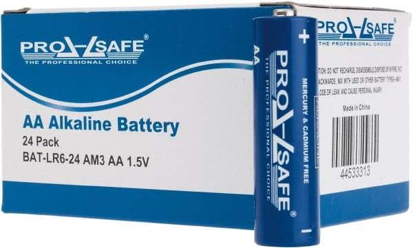 PRO-SAFE - Size AA, Alkaline, Standard Battery - 1.5 Volts, Flat Terminal, LR6 - All Tool & Supply